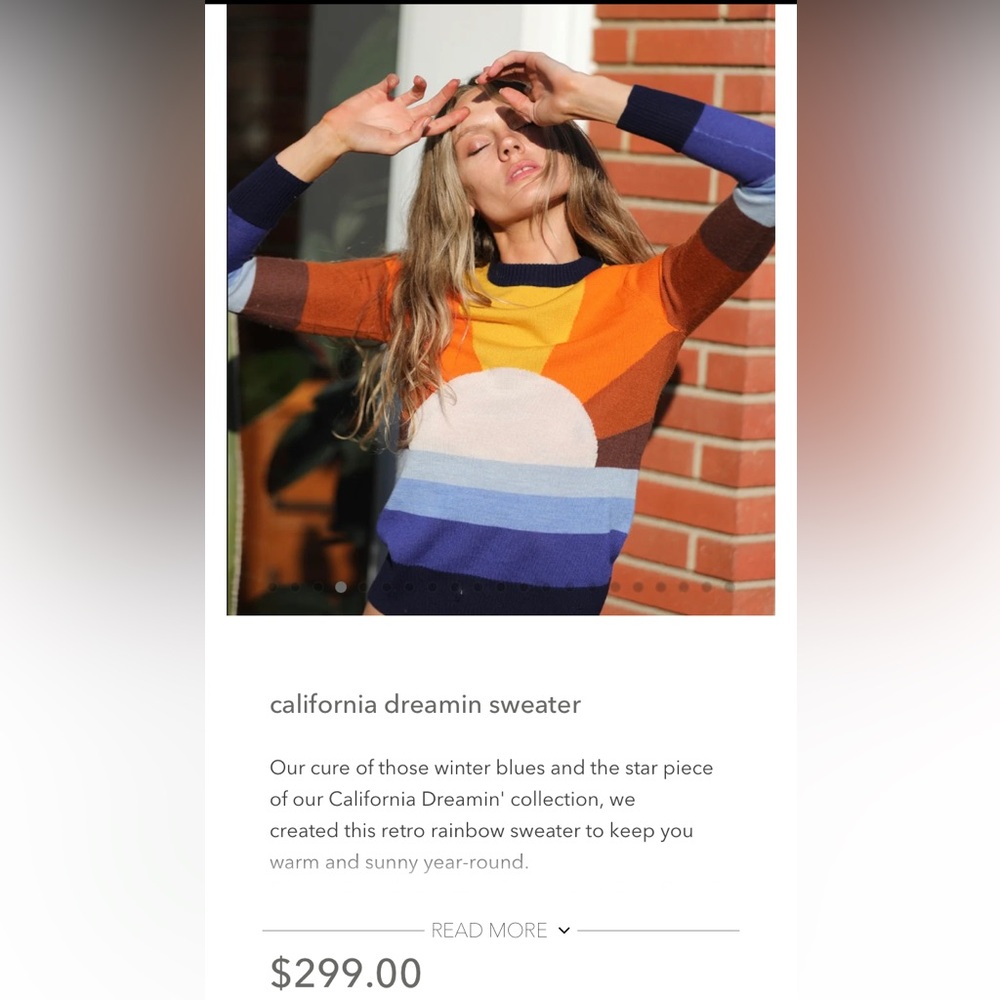 Stoned Immaculate Orange and Blue Crew Neck Sweater